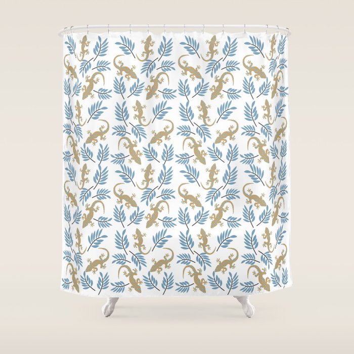 Gecko Meeting Shower Curtain Gallery Image 1