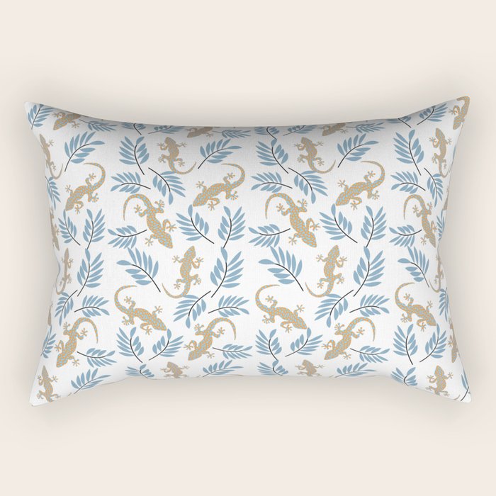 Gecko Meeting Rectangular Pillow Gallery Image 1