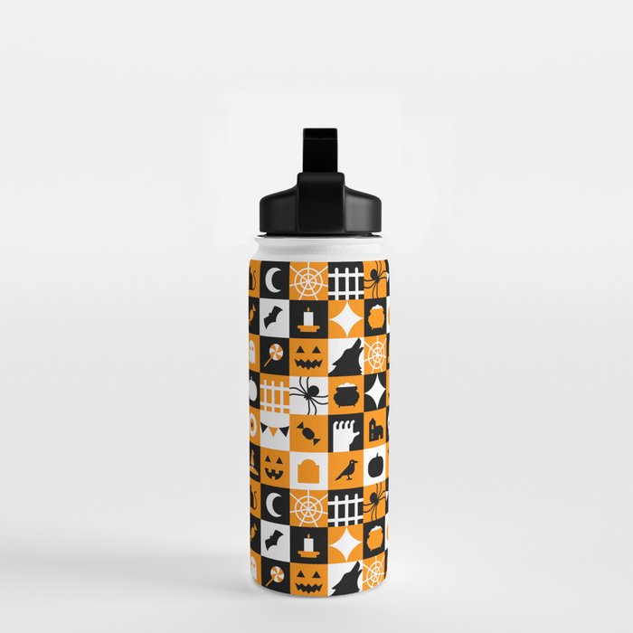 Geometric halloween mosaic pattern Water Bottle Gallery Image 2