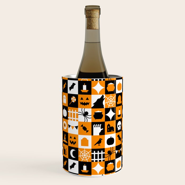 Geometric halloween mosaic pattern Wine Chiller Gallery Image 3