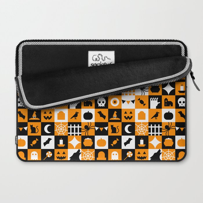 Geometric halloween mosaic pattern Laptop Sleeve Gallery Image 2