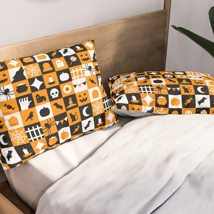 Geometric halloween mosaic pattern Pillow Sham Gallery Image 2