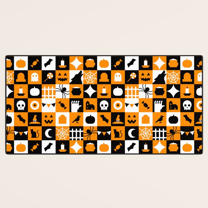 Geometric halloween mosaic pattern Desk Mat Gallery Image 3