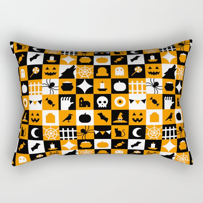 Geometric halloween mosaic pattern Rectangular Pillow Gallery Image 1