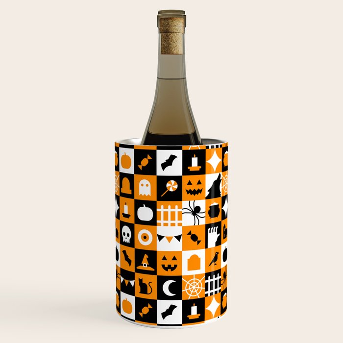 Geometric halloween mosaic pattern Wine Chiller Gallery Image 2