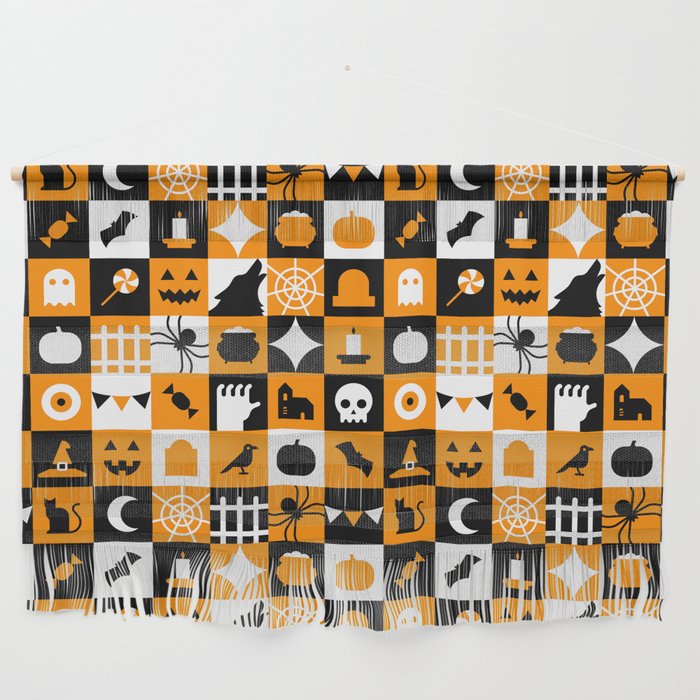 Geometric halloween mosaic pattern Wall Hanging Gallery Image 1