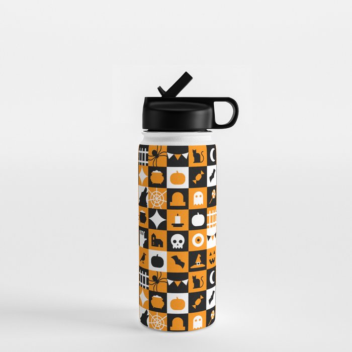 Geometric halloween mosaic pattern Water Bottle Gallery Image 1