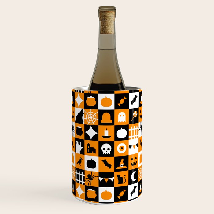 Geometric halloween mosaic pattern Wine Chiller Gallery Image 1