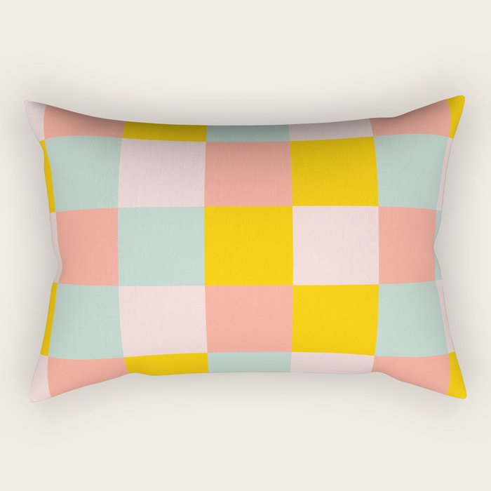 Retro Funky Checks Rectangular Pillow Gallery Image 2