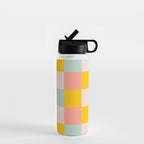 Retro Funky Checks Water Bottle Gallery Image 1