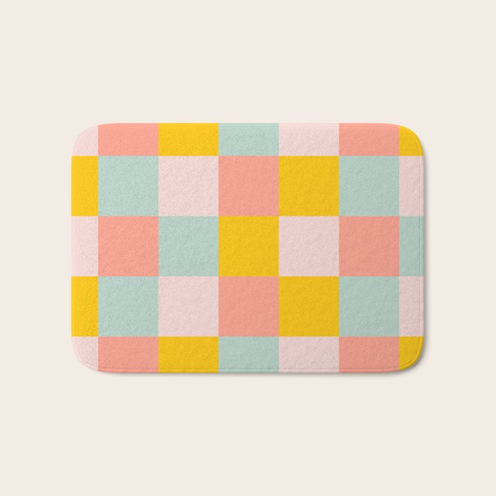 Retro Funky Checks Bath Mat Gallery Image 1
