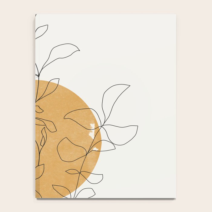 Yellow Sun and Flowers / Minimalist Line `Art  Notebook Gallery Image 4