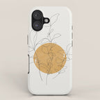 Yellow Sun and Flowers / Minimalist Line `Art  iPhone Case Gallery Image 1