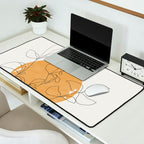 Yellow Sun and Flowers / Minimalist Line `Art  Desk Mat Gallery Image 2