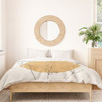 Yellow Sun and Flowers / Minimalist Line `Art  Duvet Cover Gallery Image 3
