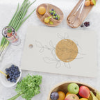 Yellow Sun and Flowers / Minimalist Line `Art  Cutting Board Gallery Image 2
