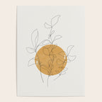 Yellow Sun and Flowers / Minimalist Line `Art  Poster Gallery Image 4