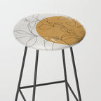 Yellow Sun and Flowers / Minimalist Line `Art  Stool Gallery Image 2