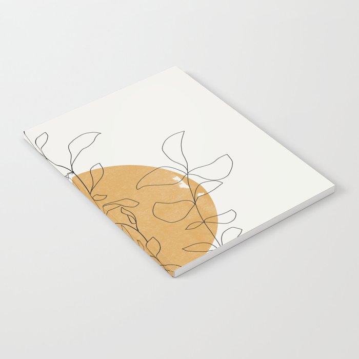 Yellow Sun and Flowers / Minimalist Line `Art  Notebook Gallery Image 1