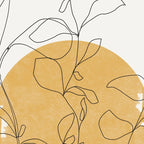 Yellow Sun and Flowers / Minimalist Line `Art  Coffee Mug Gallery Image 2