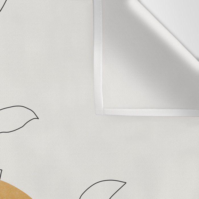 Yellow Sun and Flowers / Minimalist Line `Art  Wall Tapestry Gallery Image 3