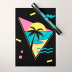 Memphis pattern 42 - 80s / 90s Retro / palm tree / summer Wrapping Paper Gallery Image 1