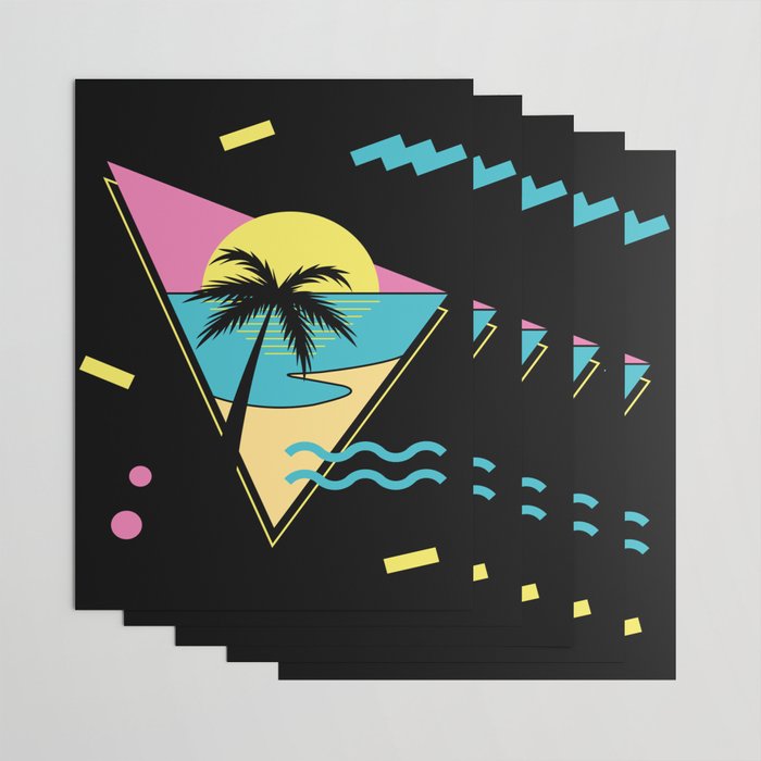 Memphis pattern 42 - 80s / 90s Retro / palm tree / summer Wrapping Paper Gallery Image 3