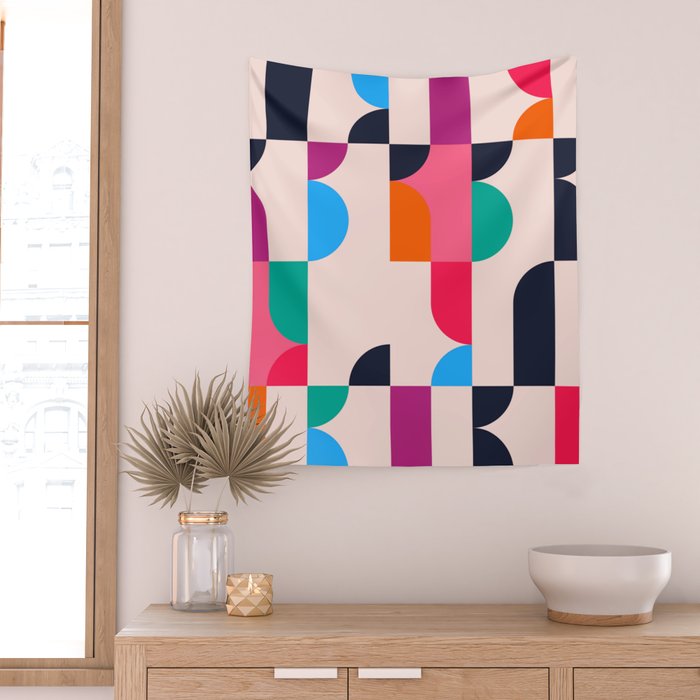 Geometric Shapes 197 Wall Tapestry Gallery Image 2