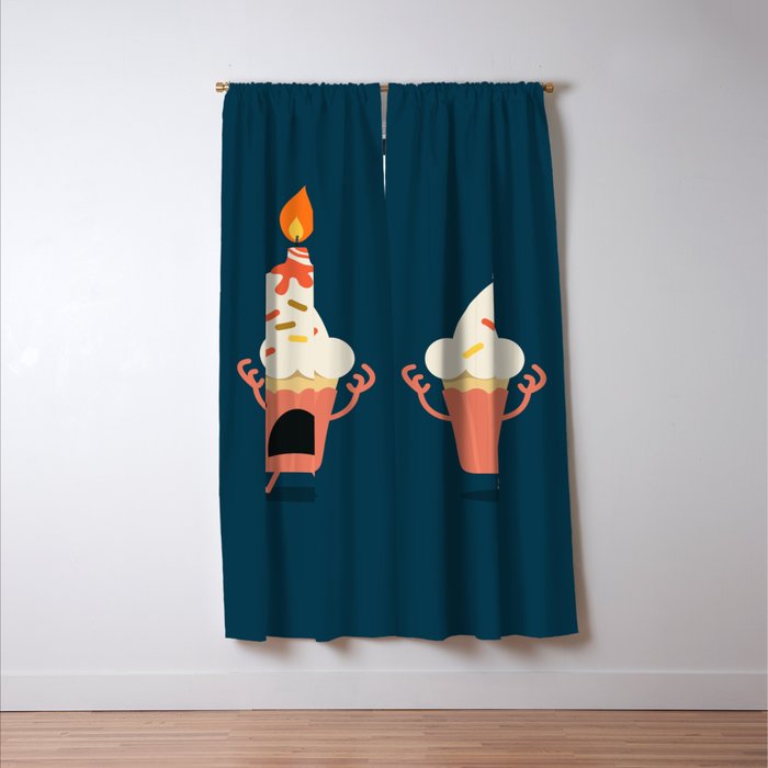 Cupcake on fire Window Curtain Gallery Image 3