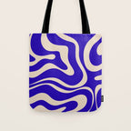 Modern Liquid Swirl Abstract Pattern Square in Cobalt Blue  Tote Bag Gallery Image 1