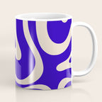 Modern Liquid Swirl Abstract Pattern Square in Cobalt Blue  Coffee Mug Gallery Image 1