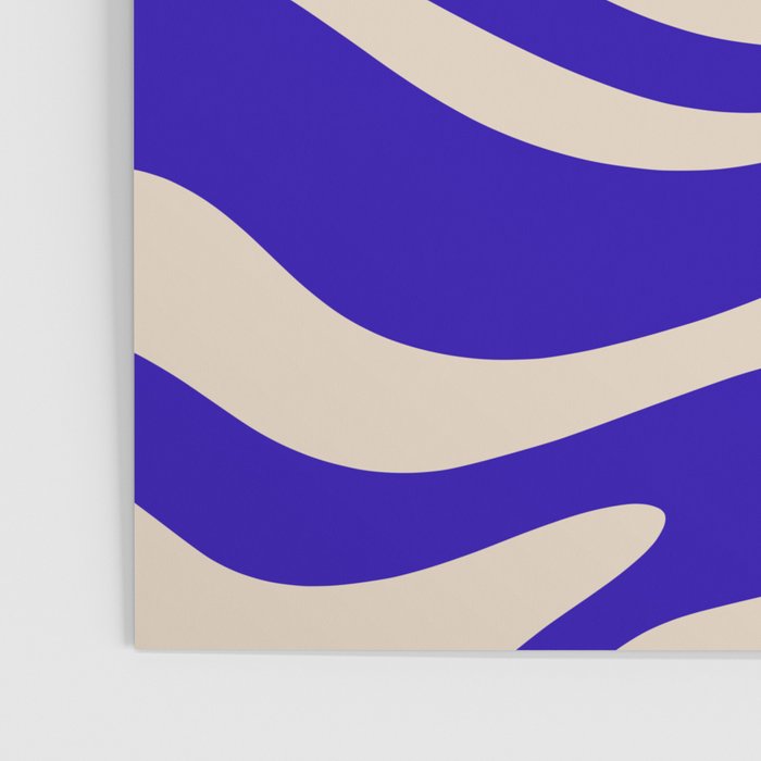 Modern Liquid Swirl Abstract Pattern Square in Cobalt Blue  Poster Gallery Image 3