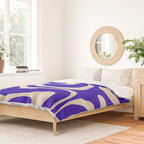 Modern Liquid Swirl Abstract Pattern Square in Cobalt Blue  Duvet Cover Gallery Image 2
