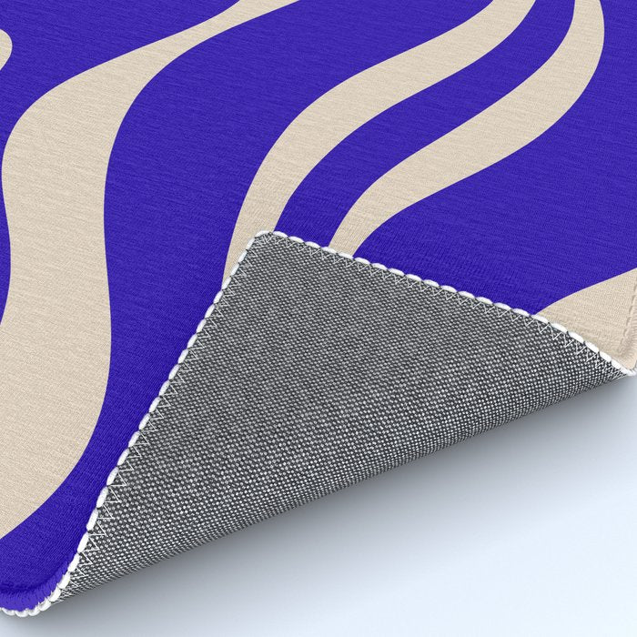 Modern Liquid Swirl Abstract Pattern Square in Cobalt Blue  Rug Gallery Image 4