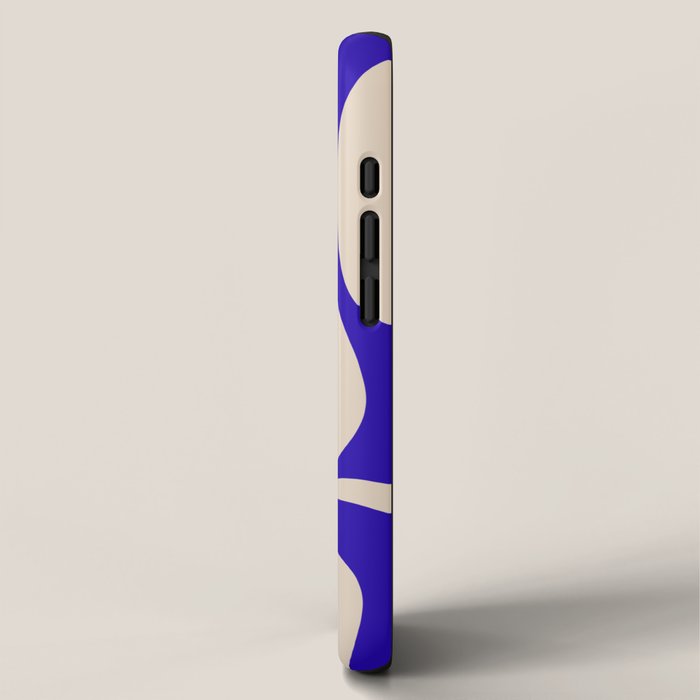 Modern Liquid Swirl Abstract Pattern Square in Cobalt Blue  iPhone Case Gallery Image 2