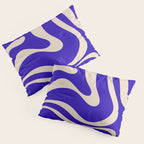 Modern Liquid Swirl Abstract Pattern Square in Cobalt Blue  Pillow Sham Gallery Image 3