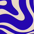 Modern Liquid Swirl Abstract Pattern Square in Cobalt Blue  Coffee Mug Gallery Image 2