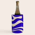 Modern Liquid Swirl Abstract Pattern Square in Cobalt Blue  Wine Chiller Gallery Image 2