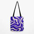 Modern Liquid Swirl Abstract Pattern Square in Cobalt Blue  Tote Bag Gallery Image 2