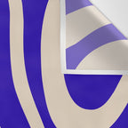 Modern Liquid Swirl Abstract Pattern Square in Cobalt Blue  Wall Tapestry Gallery Image 3