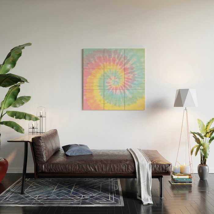 Pastel Tie Dye Wood Wall Art Gallery Image 2