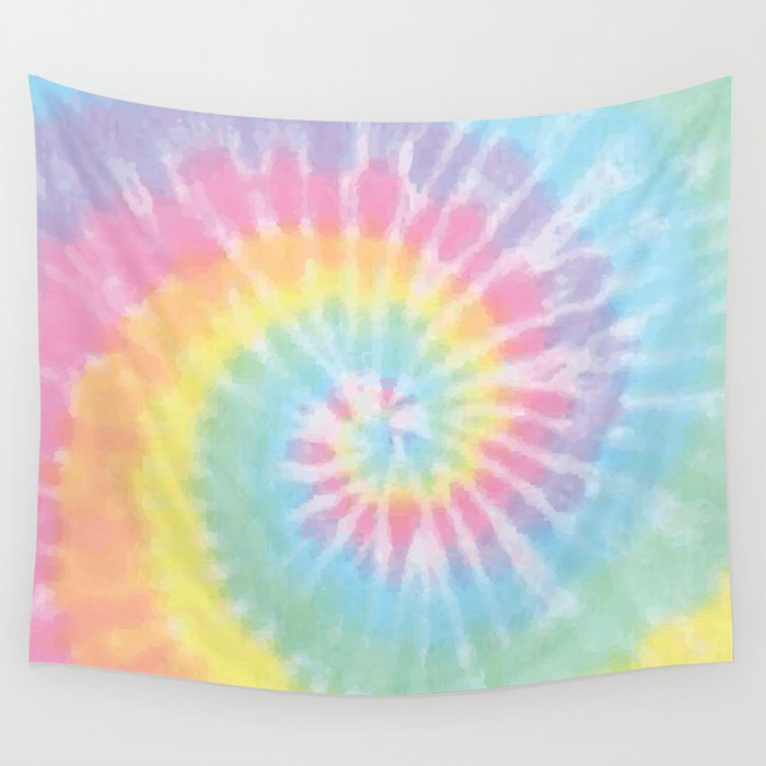 Pastel Tie Dye Wall Tapestry Gallery Image 1