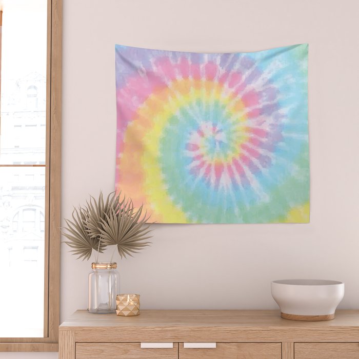 Pastel Tie Dye Wall Tapestry Gallery Image 2