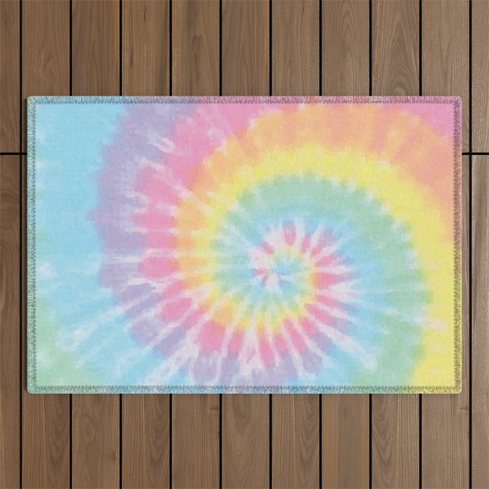 Pastel Tie Dye Outdoor Rug Gallery Image 1