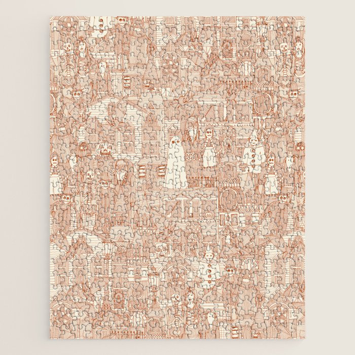 vintage halloween rust ivory Jigsaw Puzzle Gallery Image 1