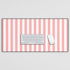 Sand Pink and White Tan Lines Summer Gazebo Stripes Desk Mat Gallery Image 1