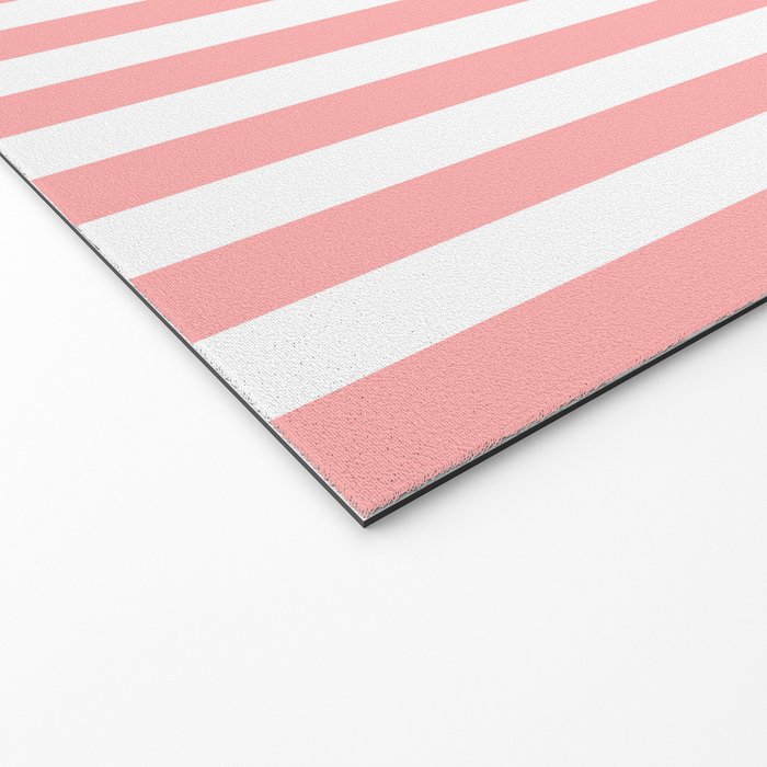 Sand Pink and White Tan Lines Summer Gazebo Stripes Welcome Mat Gallery Image 2