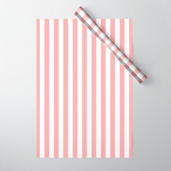 Sand Pink and White Tan Lines Summer Gazebo Stripes Wrapping Paper Gallery Image 1