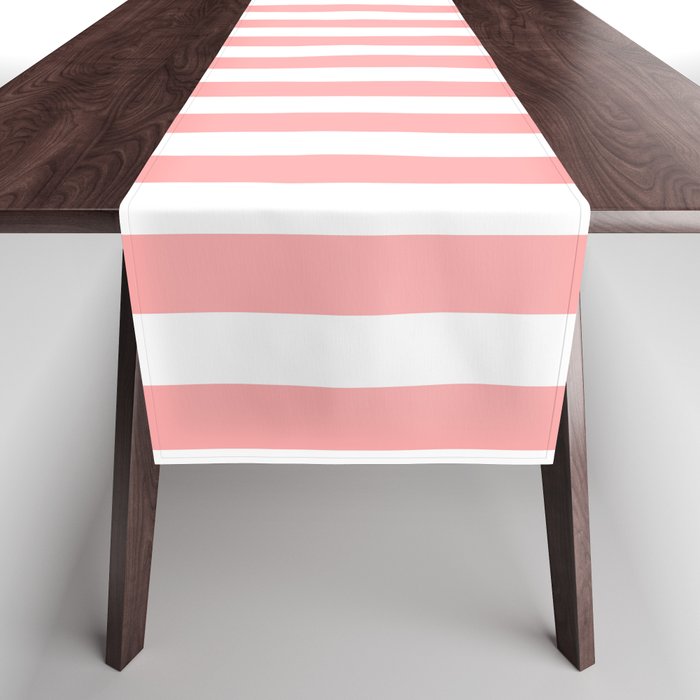 Sand Pink and White Tan Lines Summer Gazebo Stripes Table Runner Gallery Image 1