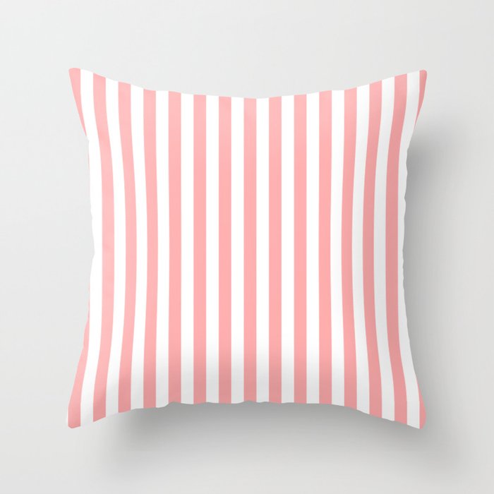 Sand Pink and White Tan Lines Summer Gazebo Stripes Throw Pillow Gallery Image 6
